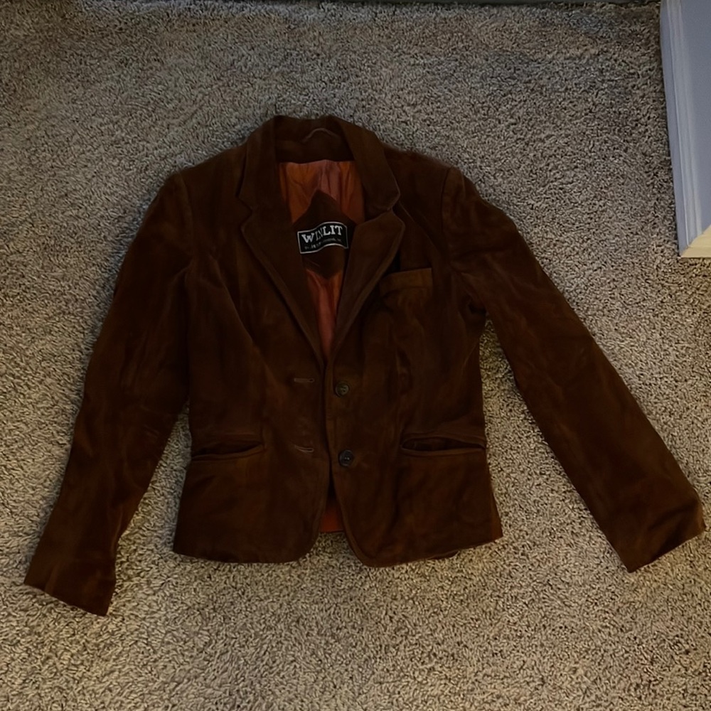 Cognac suede blazer (small/medium)